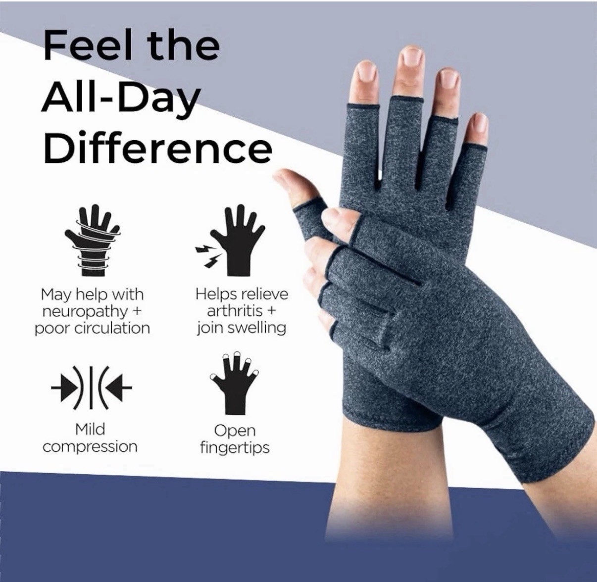 1 Pair Arthritis Gloves Fingerless Compression Medical Support Therapeutic, M