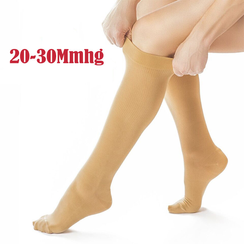 3PK Compression Socks/Hose Knee High 20-30mmHg Men Women Stockings Flight Travel