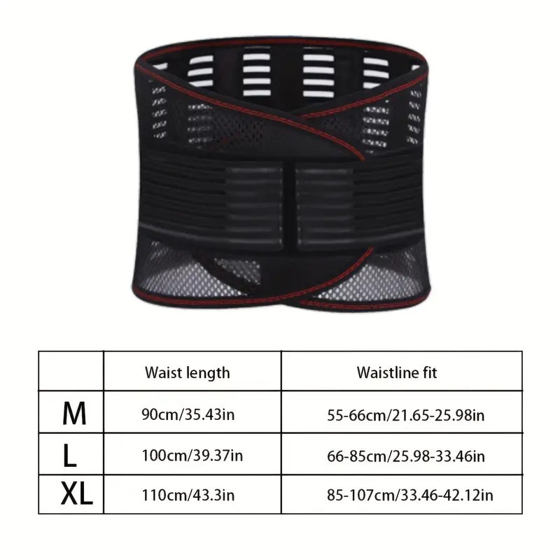 Lower Back Support Brace Lumbar Waist Belt Double Pull Breathable Belt Men Women