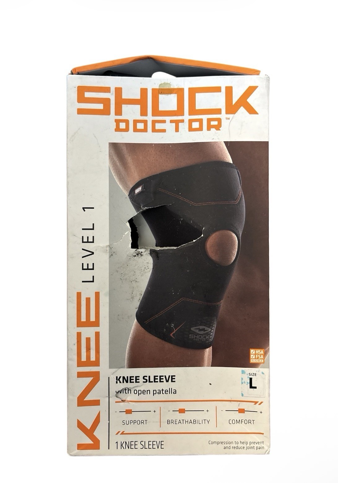 Shock Doctor Knee Sleeve With Open Patella, Black, L