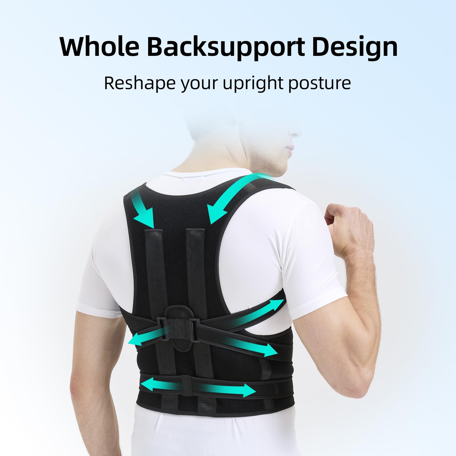 Posture Corrector for Women and Men Upper Pain Relief, Black, XXXL