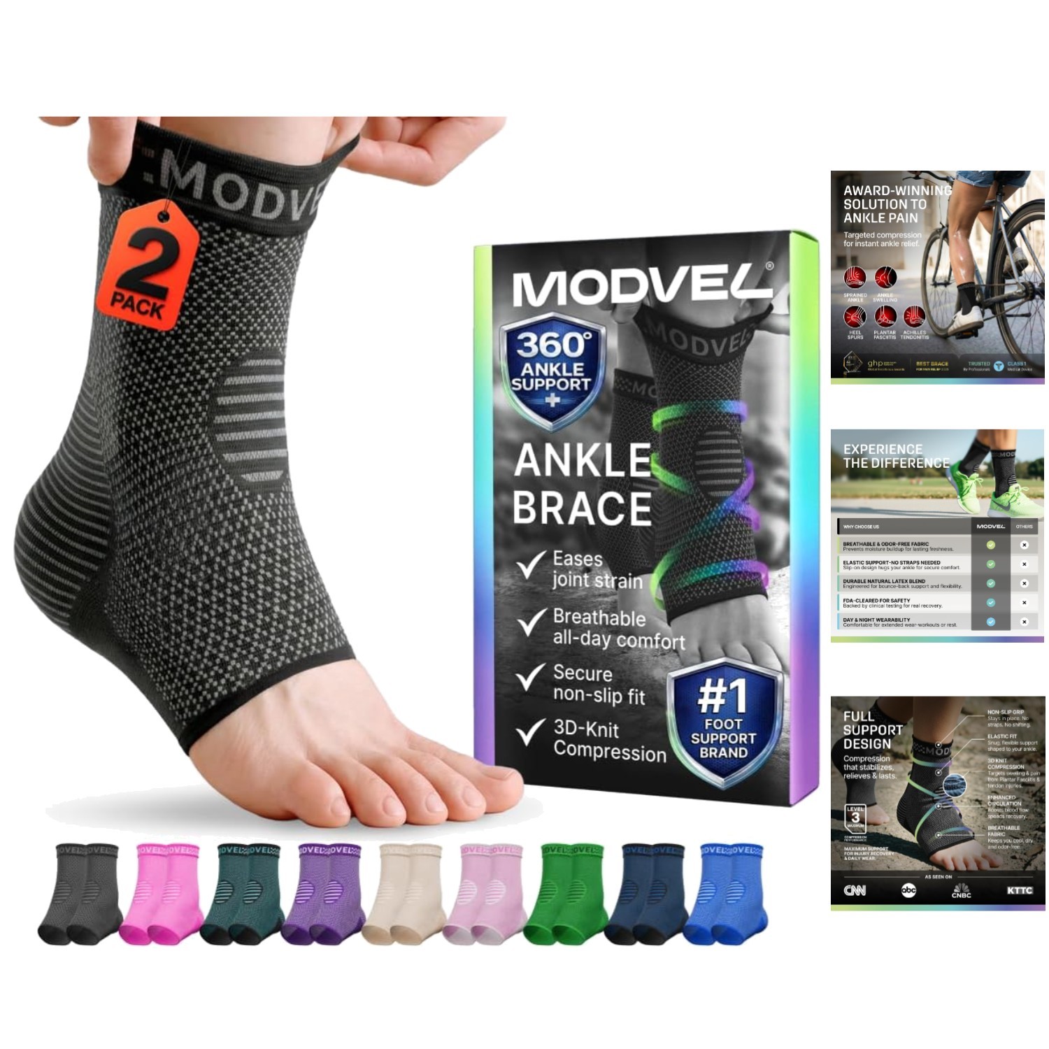 Breathable Ankle Compression Sleeve – Plantar Fasciitis Relief for Men & Women