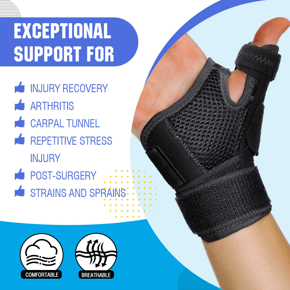 Fortemotus Trigger Thumb Brace Splint – Thumb Spica Support Arthritis Stabilizer