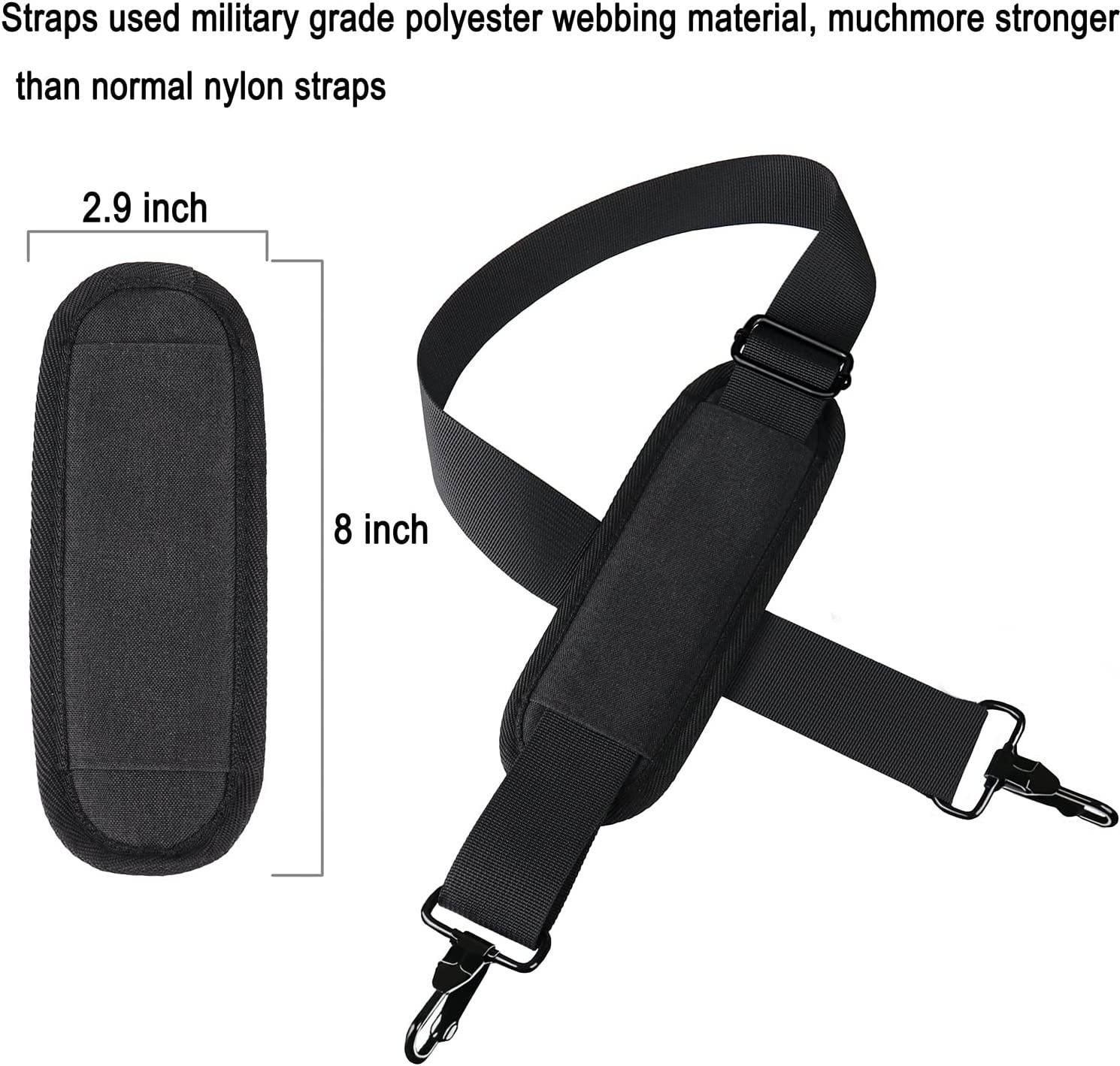 Shoulder Strap 56 Inch, Universal Adjustable Shoulder Belt Replacement