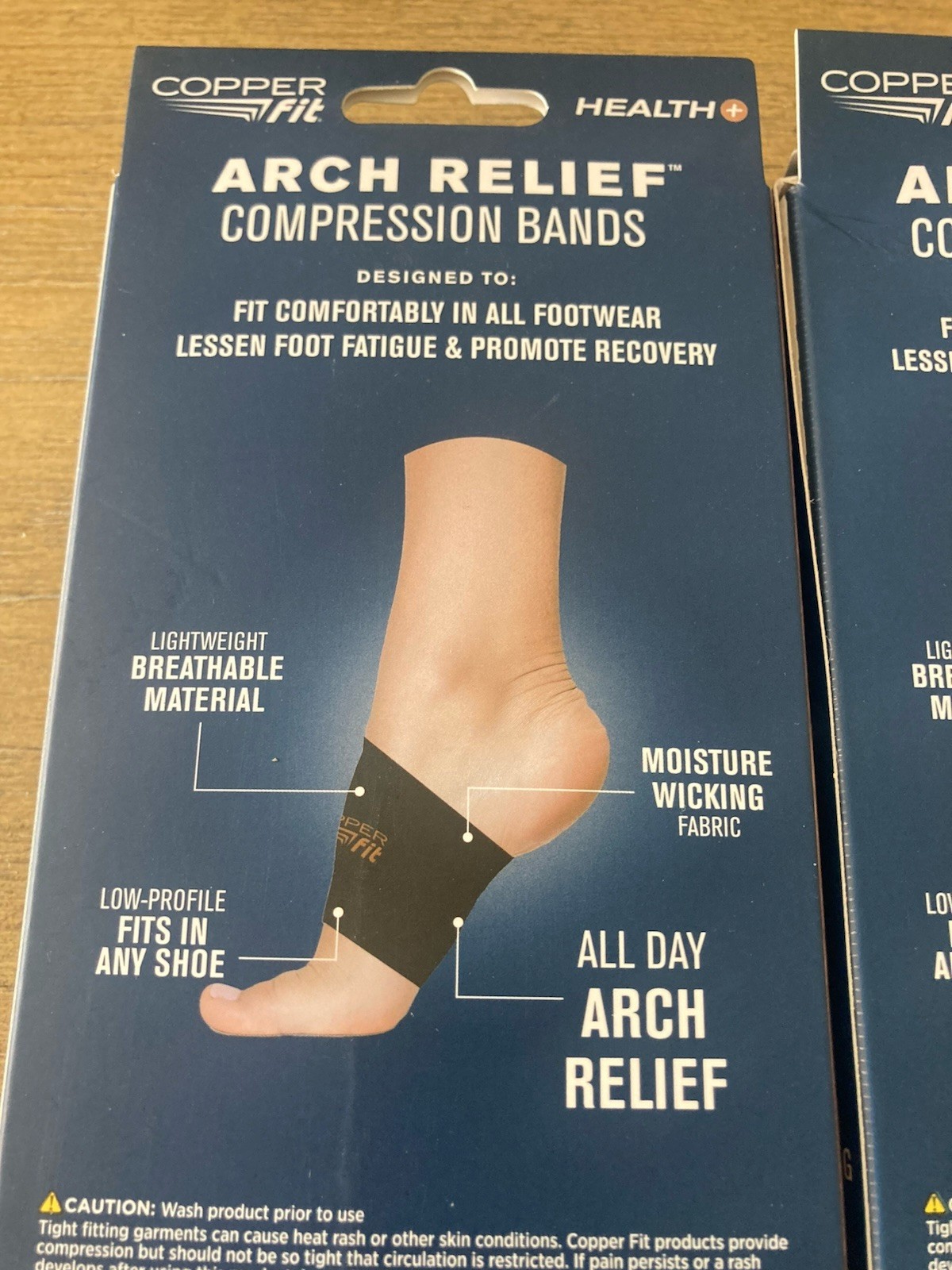 2 Copper Fit Copper Infused Arch Relief Compression Bands One Size Fits Most NEW
