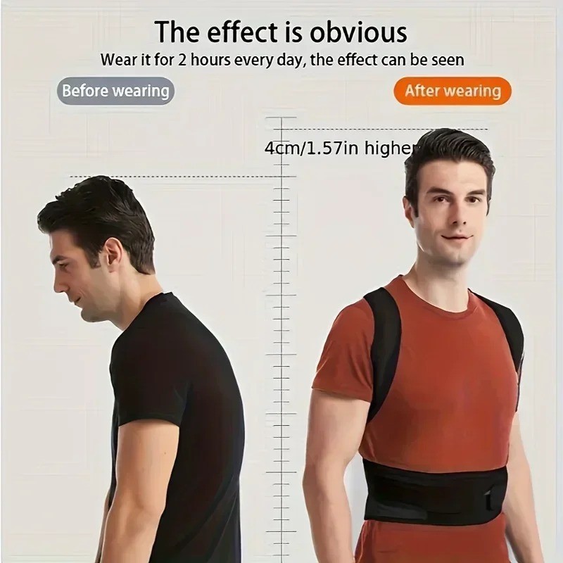 Adjustable Posture Corrector Low Back Support Shoulder Brace Belt For Men Women