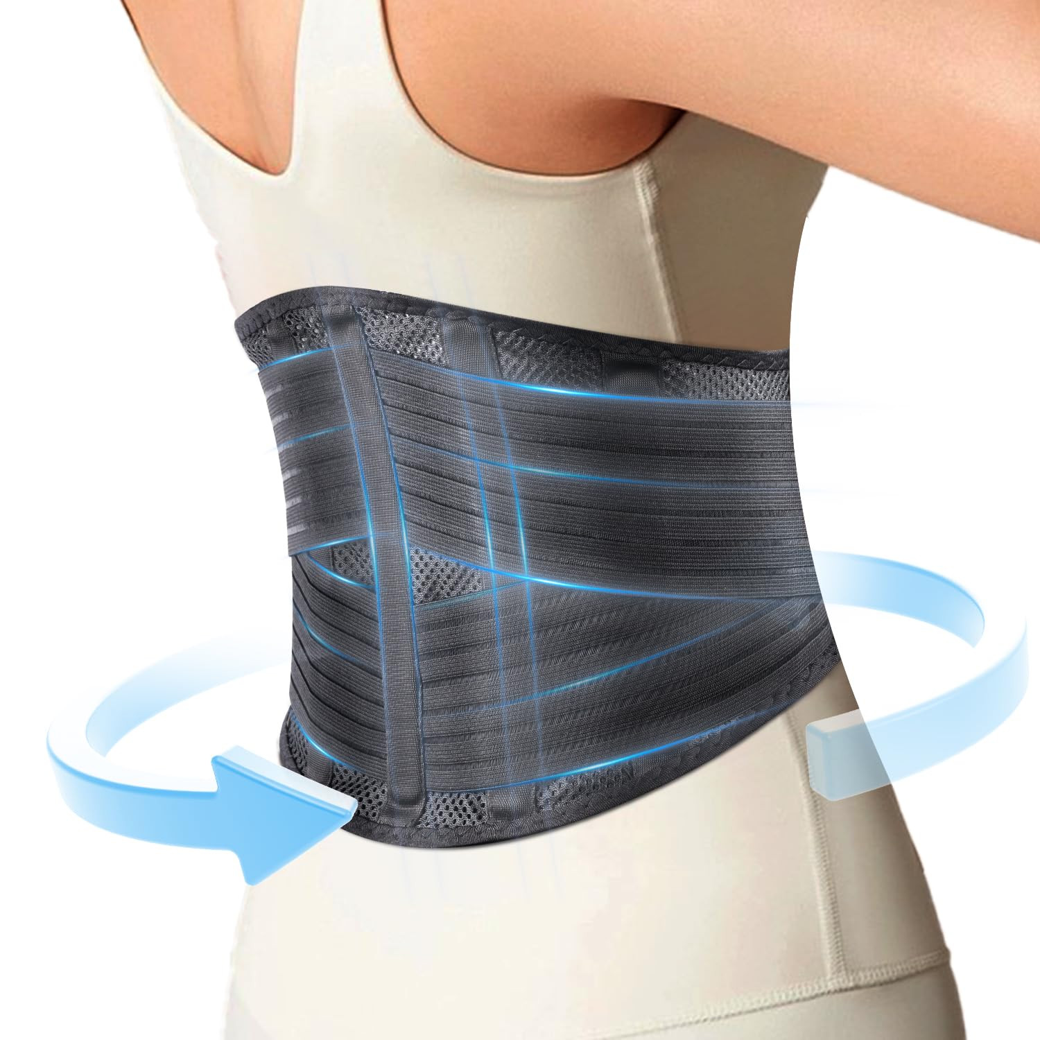Back Support Brace for Posture with Stretchable Belt.Upgraded High-Elastic Strap