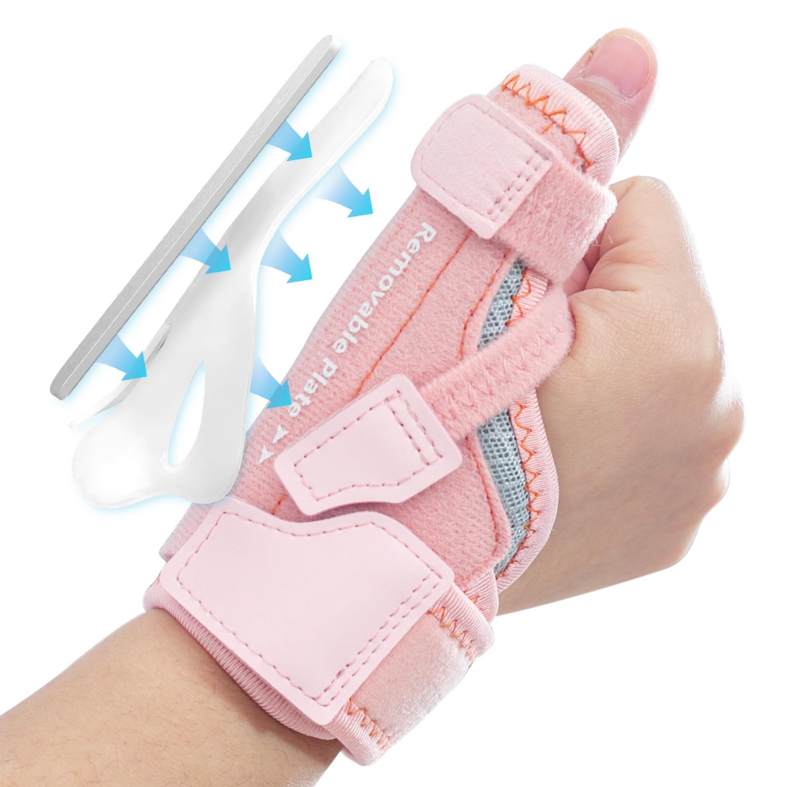 2 in 1 Thumb Brace, Removable Thumb Spica Splint 3 Level (M/L, Left/Right Hand)