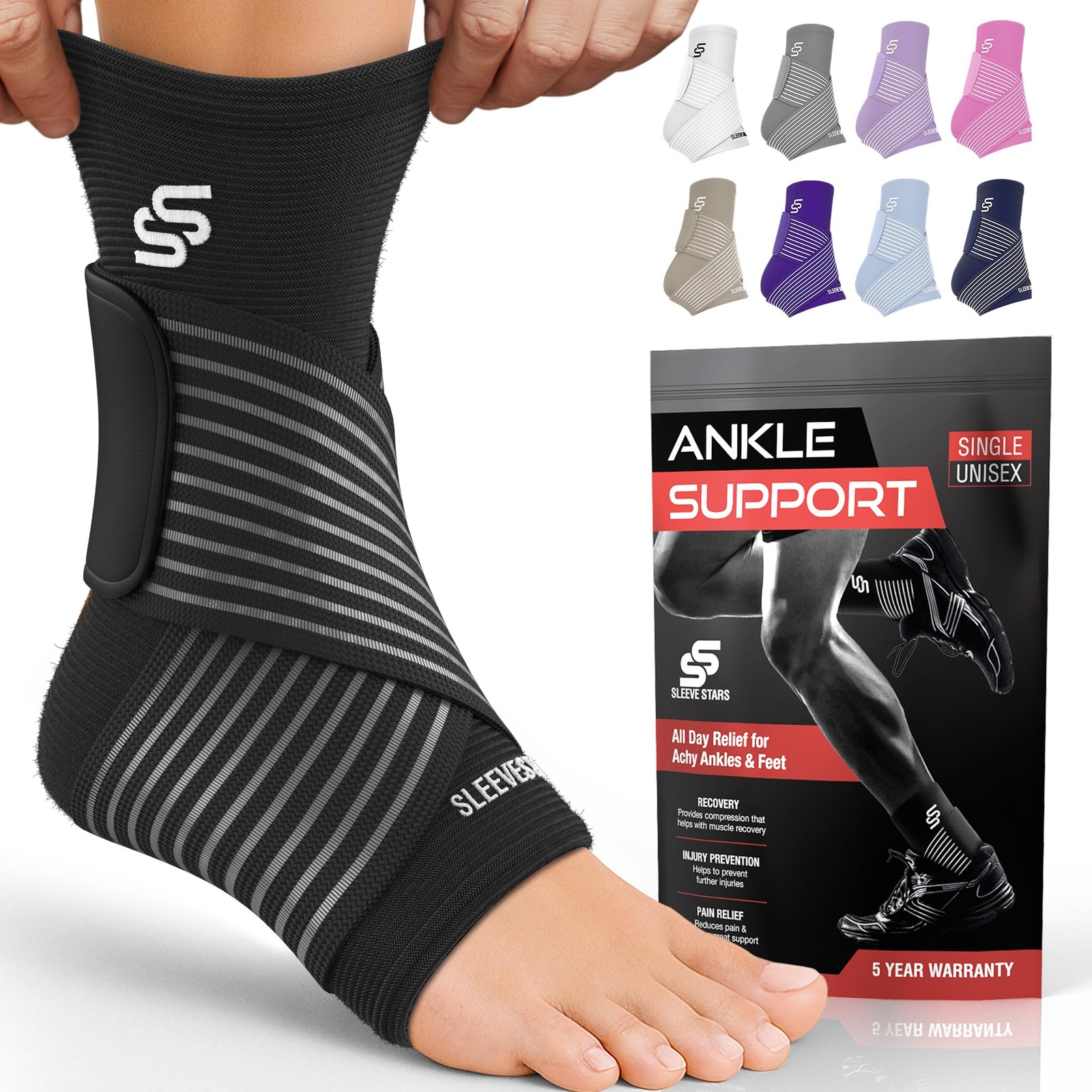Sleeve Stars Ankle Brace for Women & Men, Ankle Wrap for Sprained Ankle, Comp…