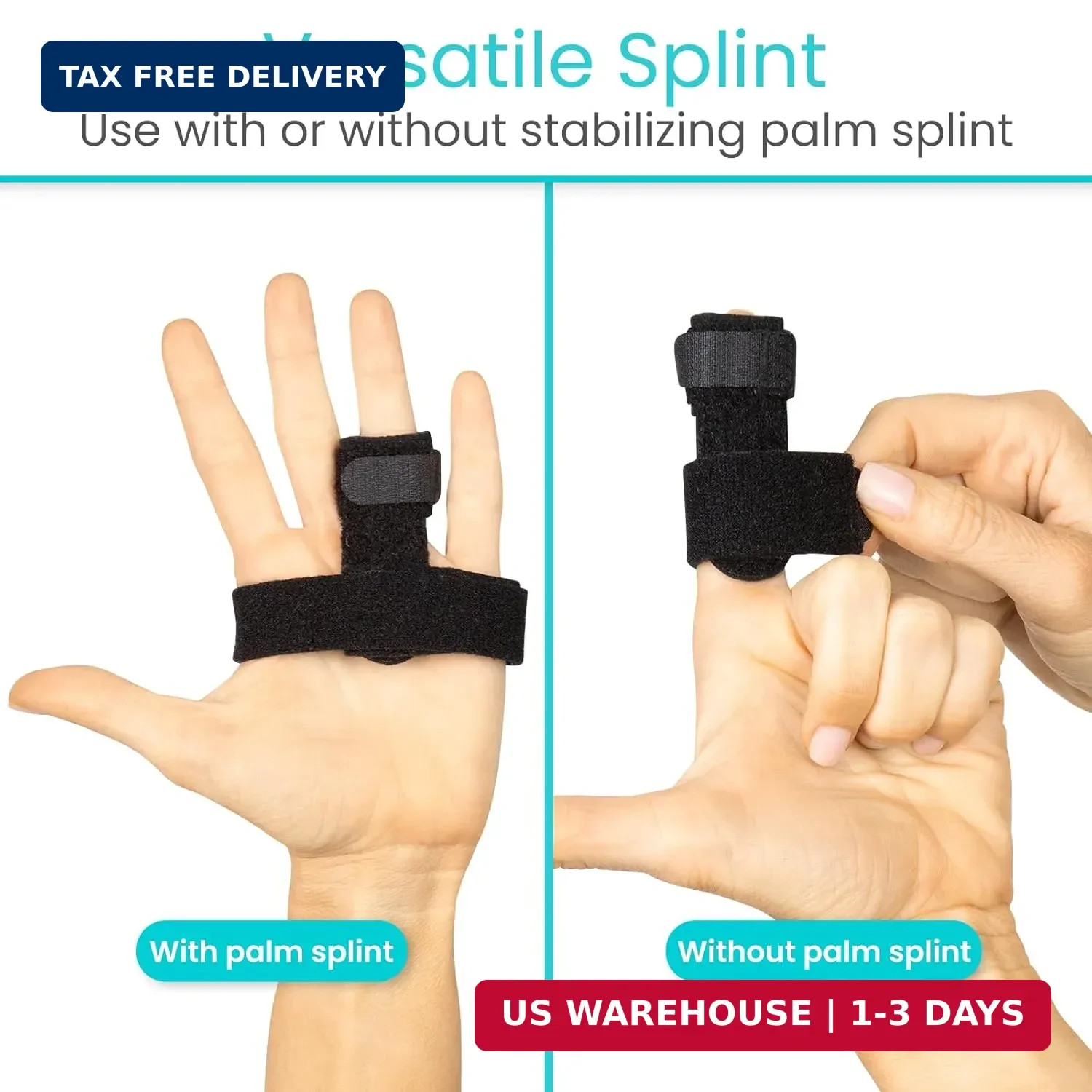 Vive Trigger Finger Splint Brace – Middle, Pinky, Pointer, Ring and Thumb Suppor