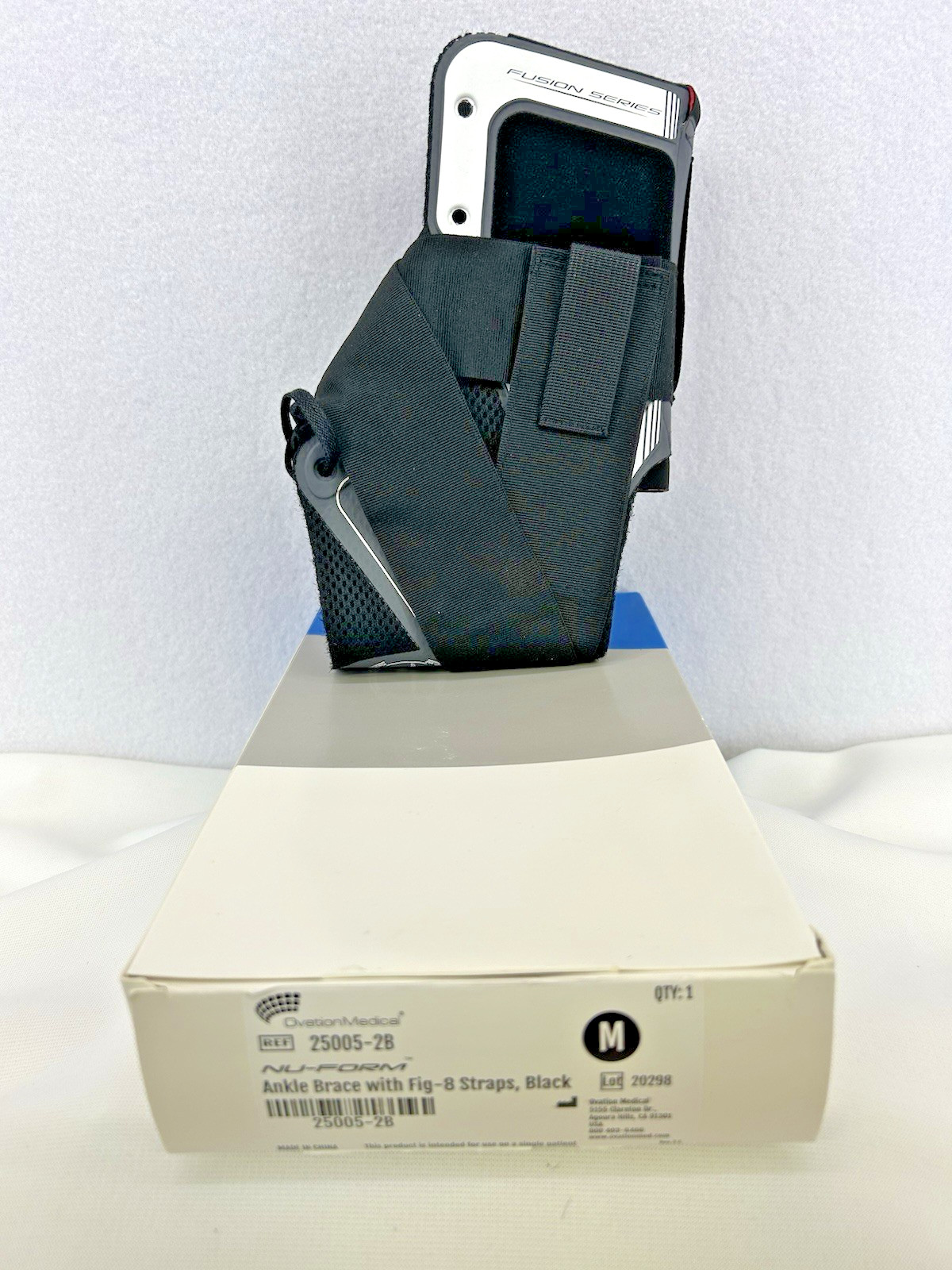 Ovation Medical Nu-Form Ankle Brace with Figure-8 Straps (Black) Sz Med