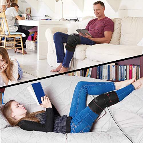 Heated Knee Brace Wrap 3 Adjustable Heat & Vibration Knee Massager w/ AC Adapter