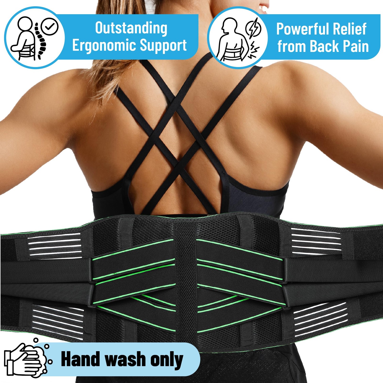 – Lower Back Brace with Lumbar Pad for Men and Women, XL, Back Brace for Lowe…