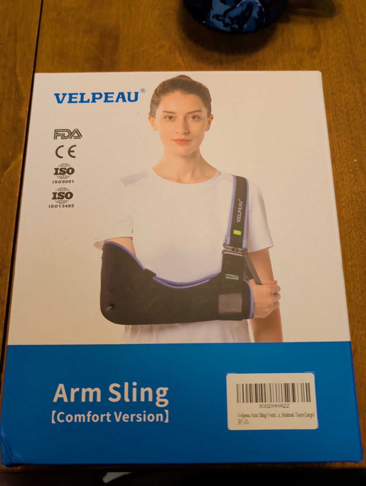 VELPEAU Arm Sling VP0306 Comfort Version Large Black Adjustable Immobilization