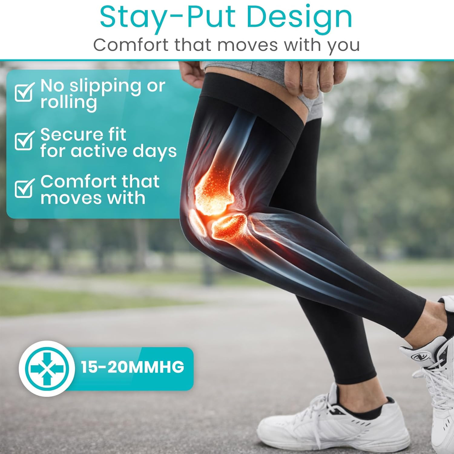 Full Leg Compression Sleeves for Men & Women – Knee, Calf, & Thigh Support