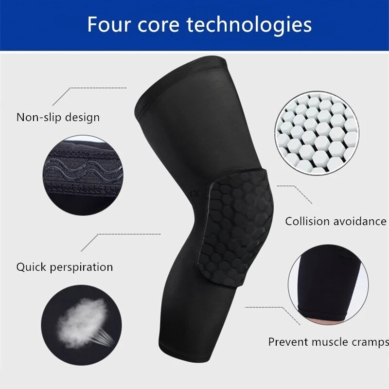 Unisex Honeycomb Knee Pads Sports Knee Support Brace Compression Sleeve Strap US