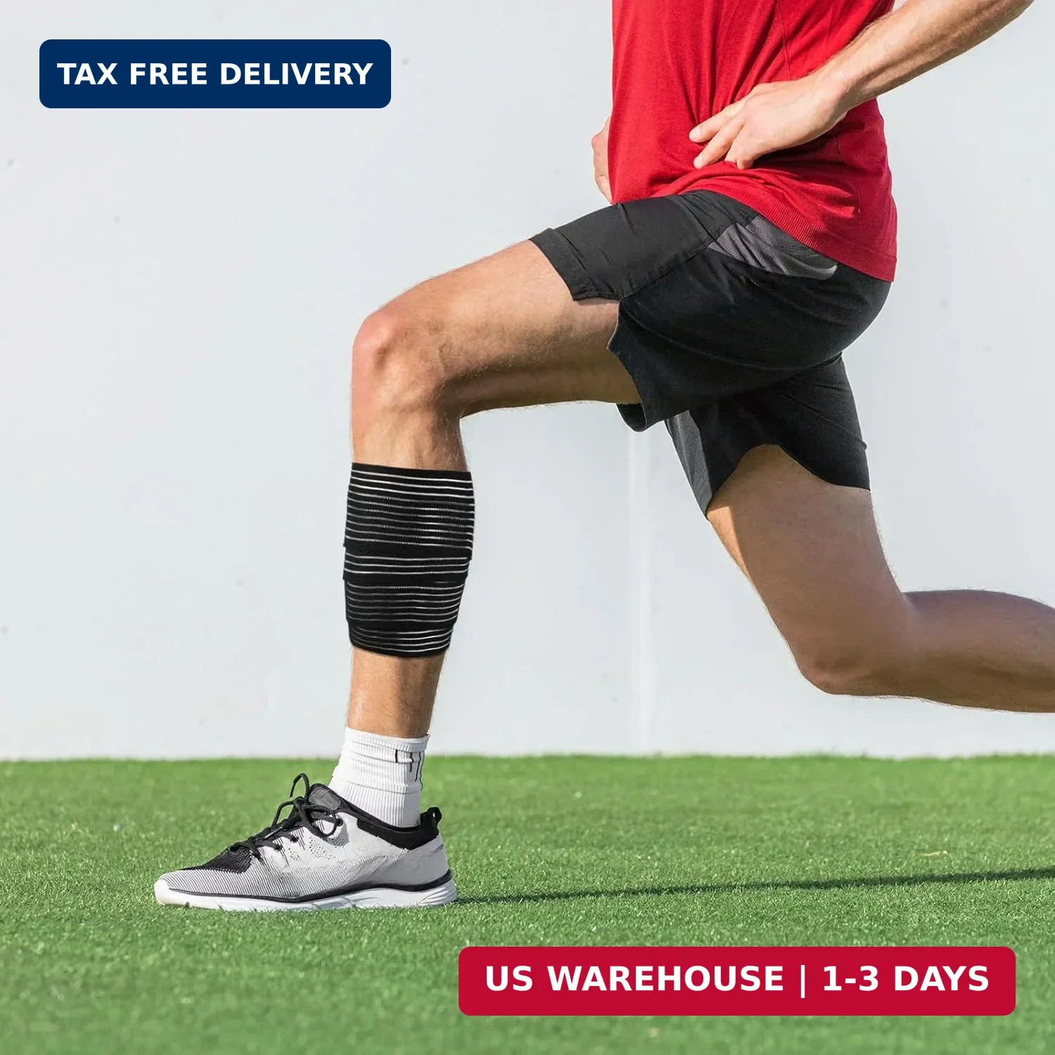 Compression Bandage Wraps for Leg, Elastic Calf Sleeve, Adjustable plus Size (2