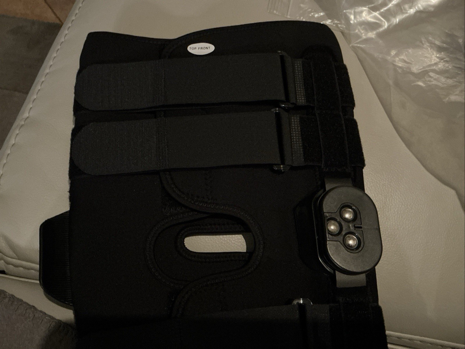 New ComfortlandCK-111-5 Hinged Knee Brace XLarge Adjustable Black Stabilization
