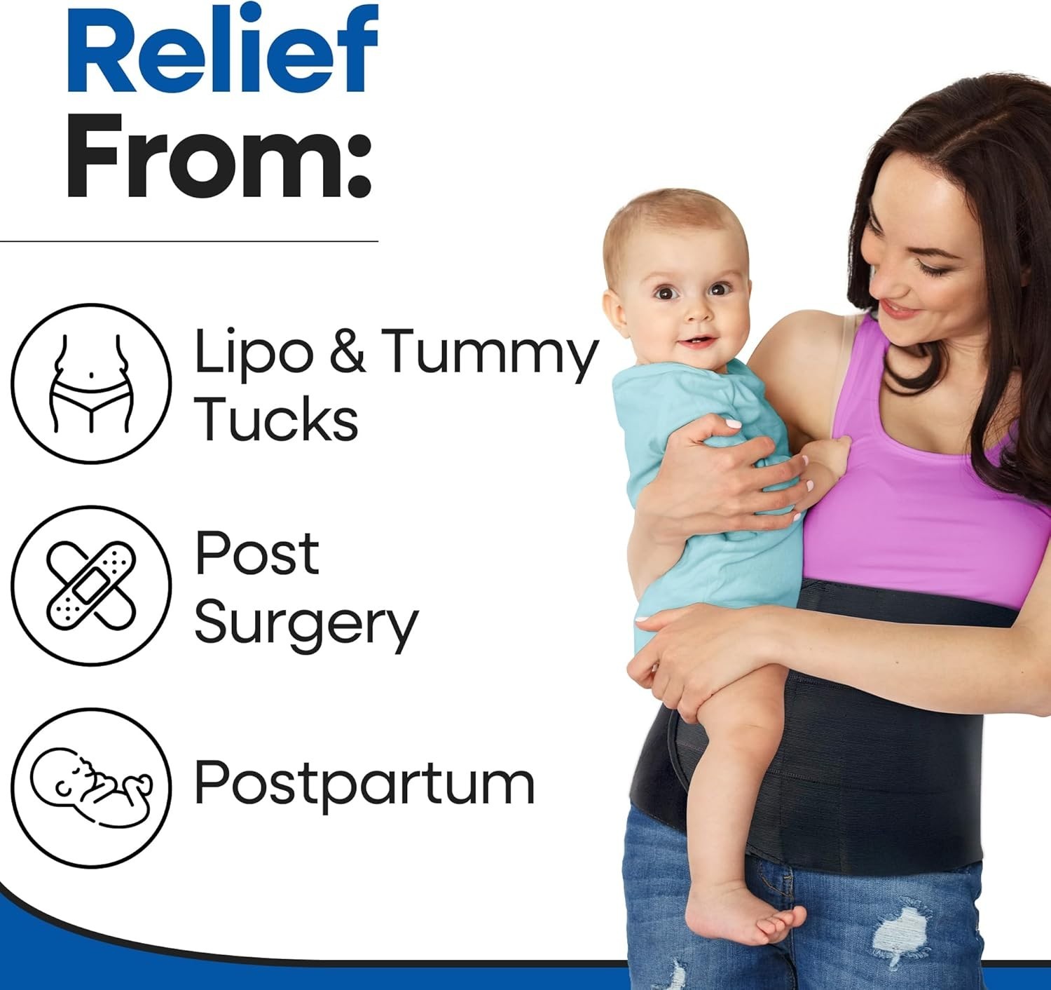 Black Abdominal Binder XXXL – Versatile Post-Surgical & Postpartum Support
