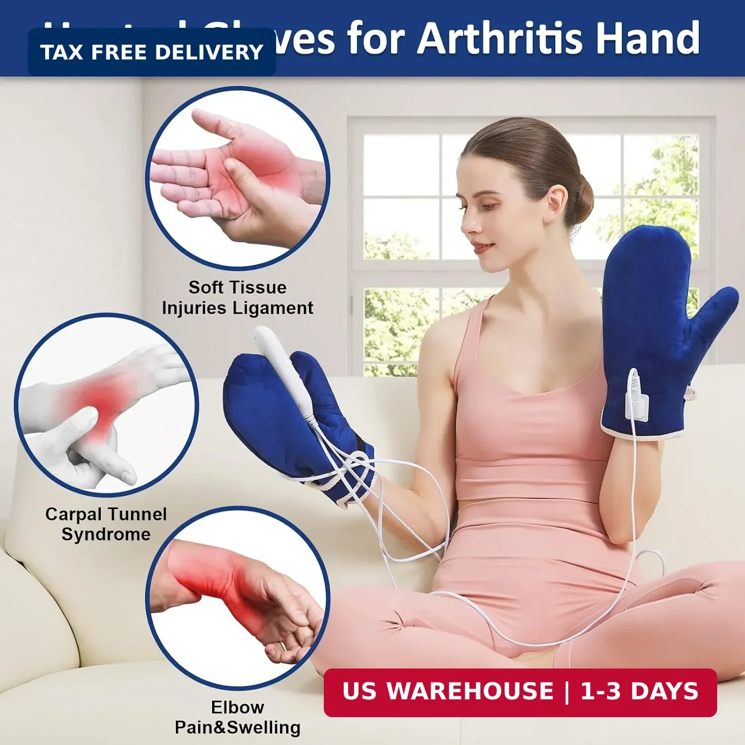 AOKESTE Heated Gloves for Arthritis,Heating Pad for Hands for Pain Relief,Hand H
