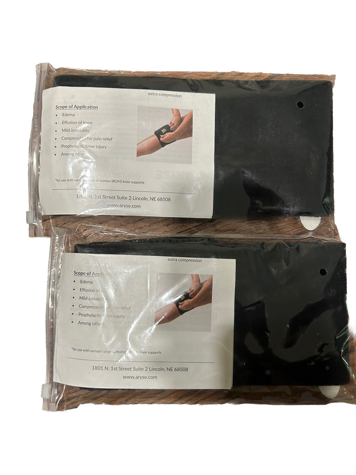 2- NEW Aryse Alphawrap Knee Support Brace Comfort Compression and Warmth AY-97