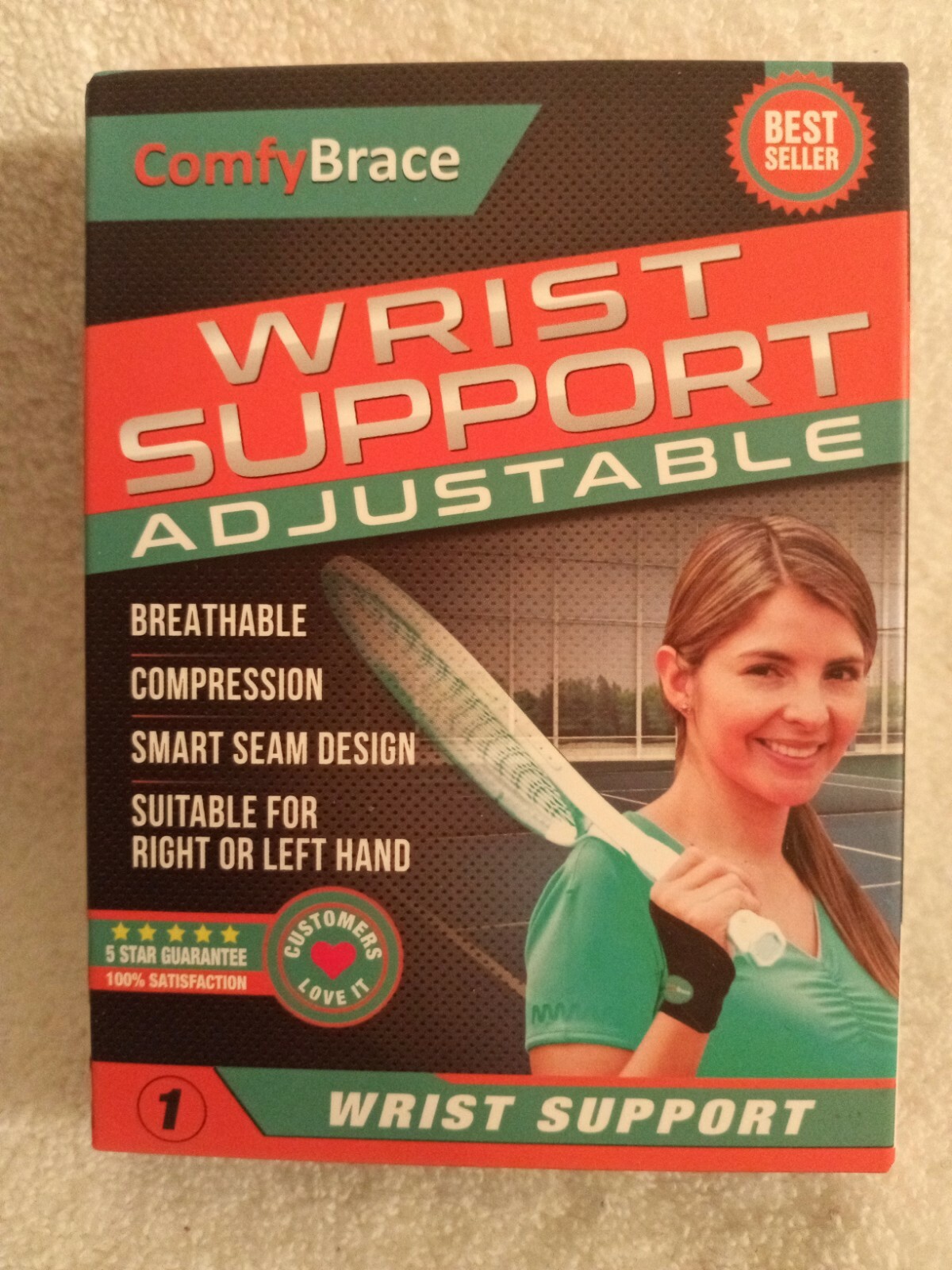 Wrist Brace Left or Right Hand Breathable Support Carpal Tunnel Arthritis Black