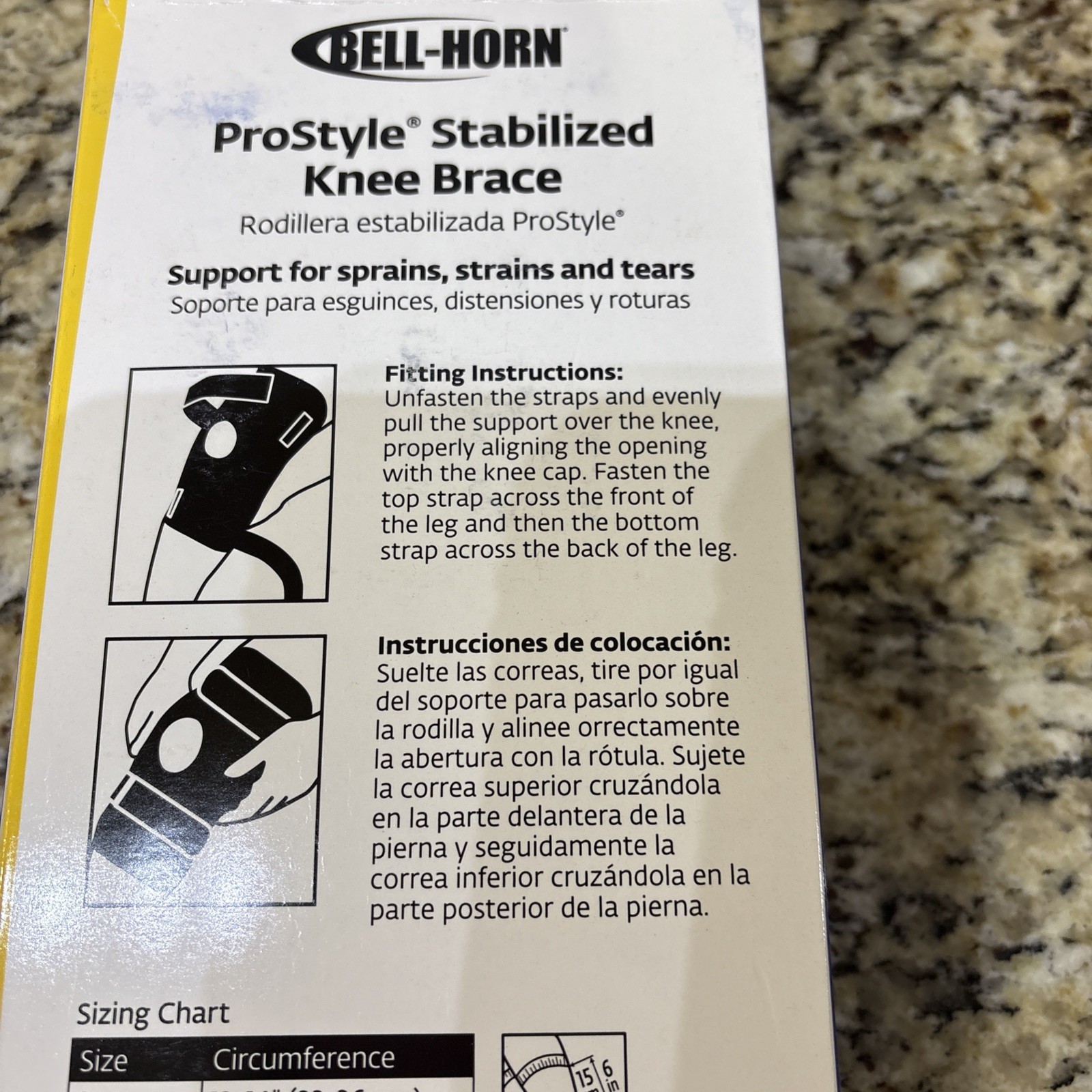 NEW Bell-Horn ProStyle stabilized knee brace easy on adult size M
