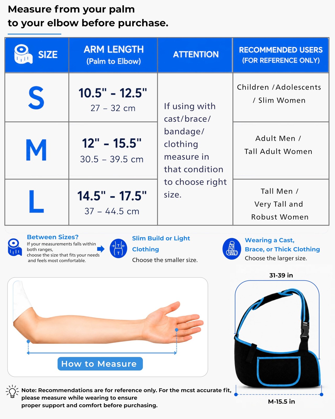 Arm Sling Shoulder Immobilizer, Adjustable Torn Rotator Cuff Injury Brace