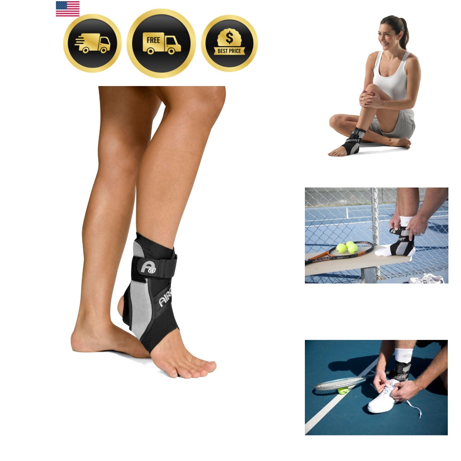 A60 Ankle Support for Sprained Ankles & Injury Protection – Waterproof, Mediu…