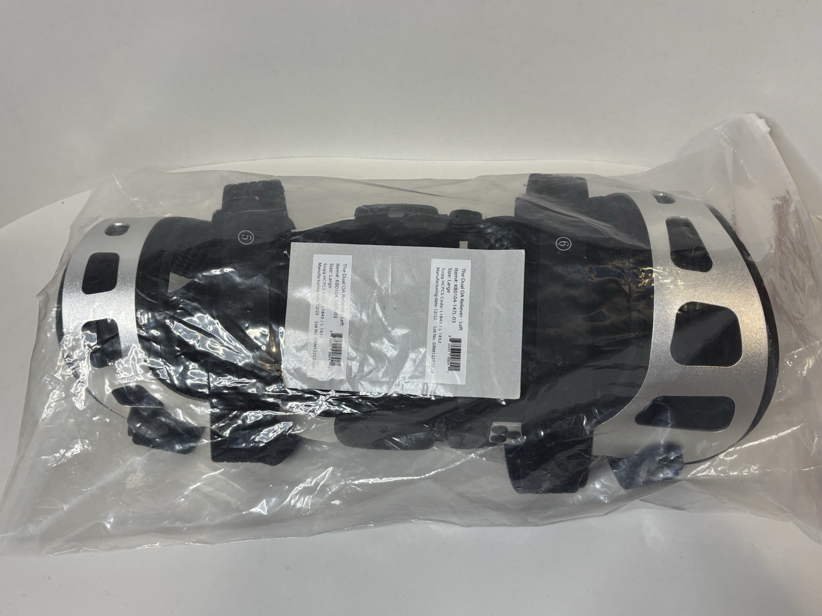 Dual OA Reliever Hinged LEFT Knee Brace Size Large KB0104-147L-03 NEW