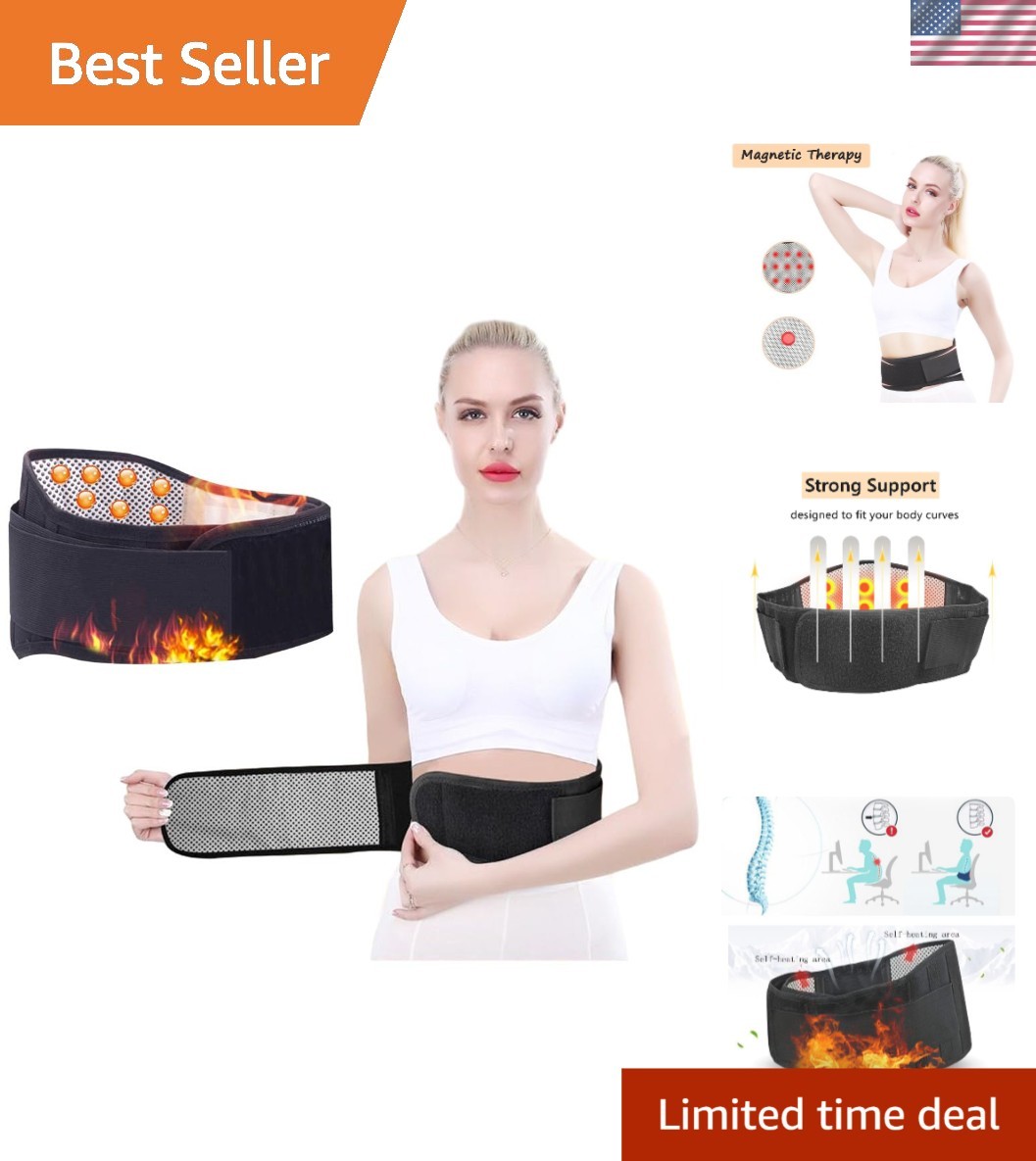 All-in-One Adjustable Back Support Belt with Heating & Magnetic Therapy Features