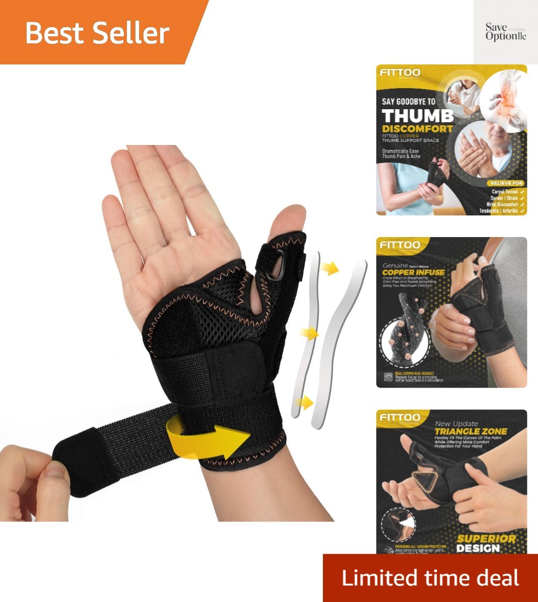 Copper Infused Thumb & Wrist Brace for Men and Women – Comfortable CMC Thumb …