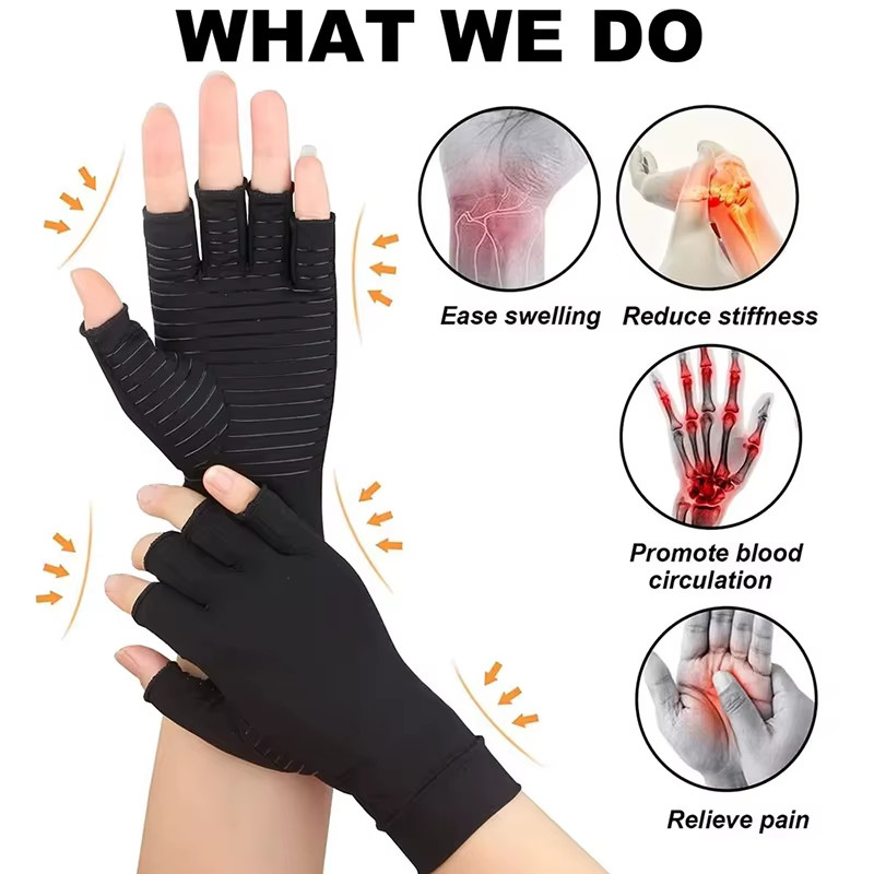 Compression Arthritis Gloves Hand Wrist Support Non-Slip Pain Relief Unisex