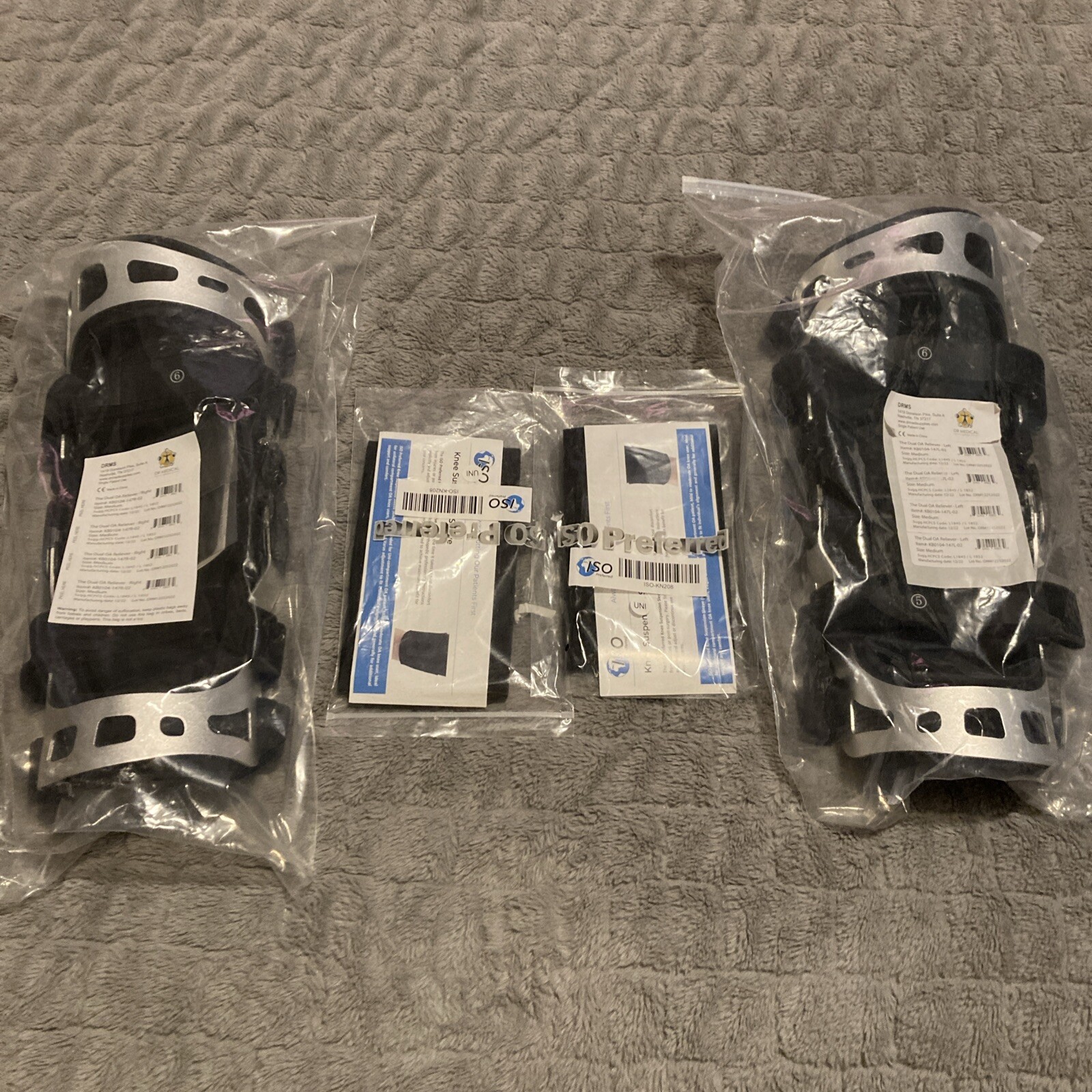 (2) Dr. Medical DRMS Dual OA Reliever Left & Right Knee brace size Medium NEW