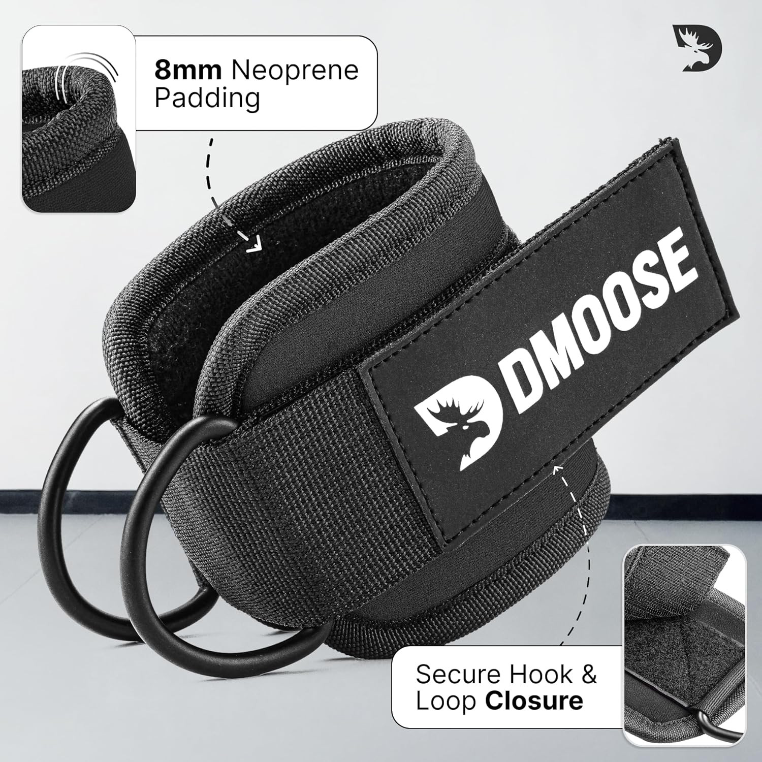 Dmoose Ankle Strap for Cable Machine – One Size Fit with Premium Padding, Workou