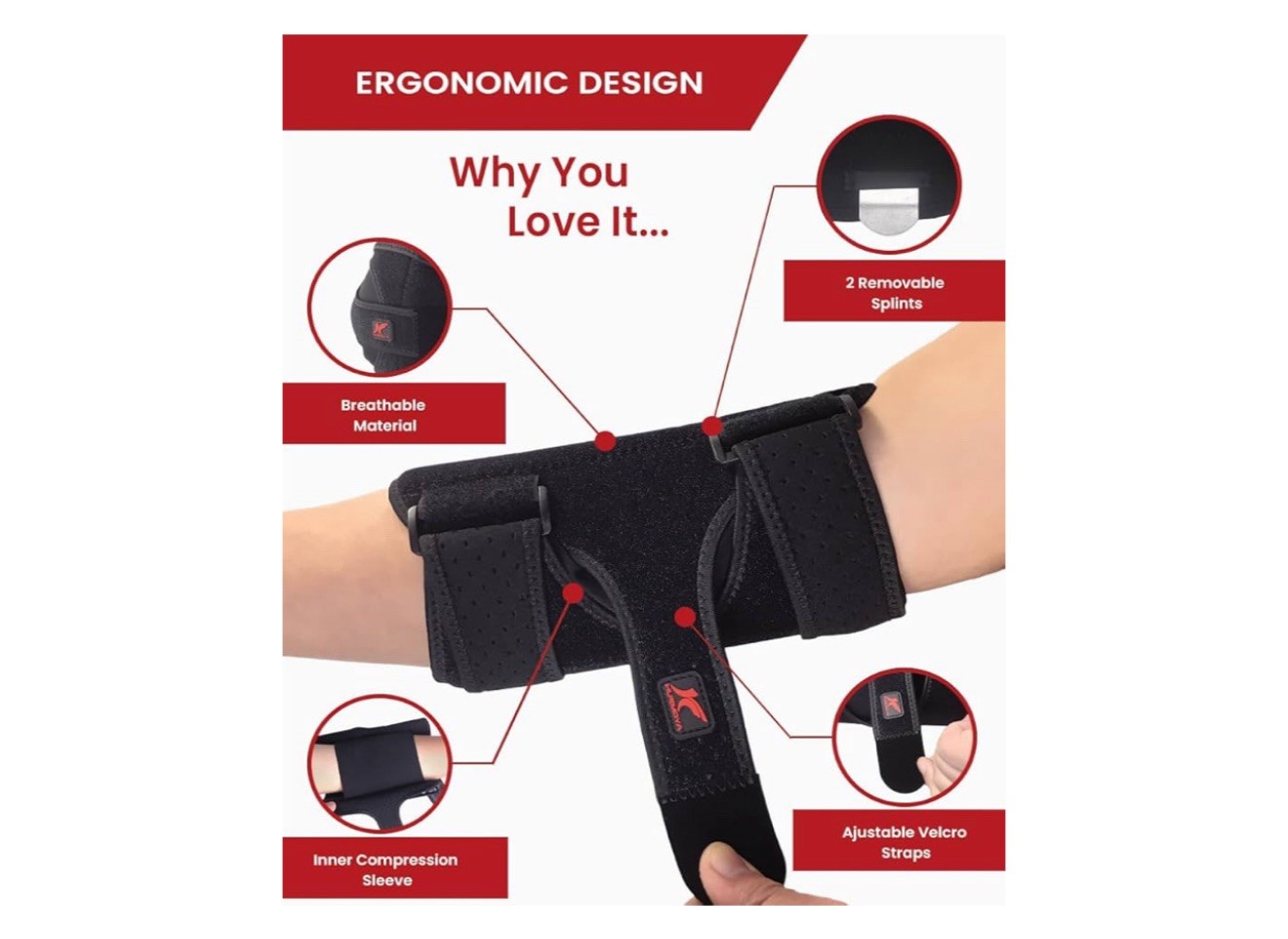 Elbow Brace Comfortable Night Sleep, Cubital Tunnel Syndrome, (M)