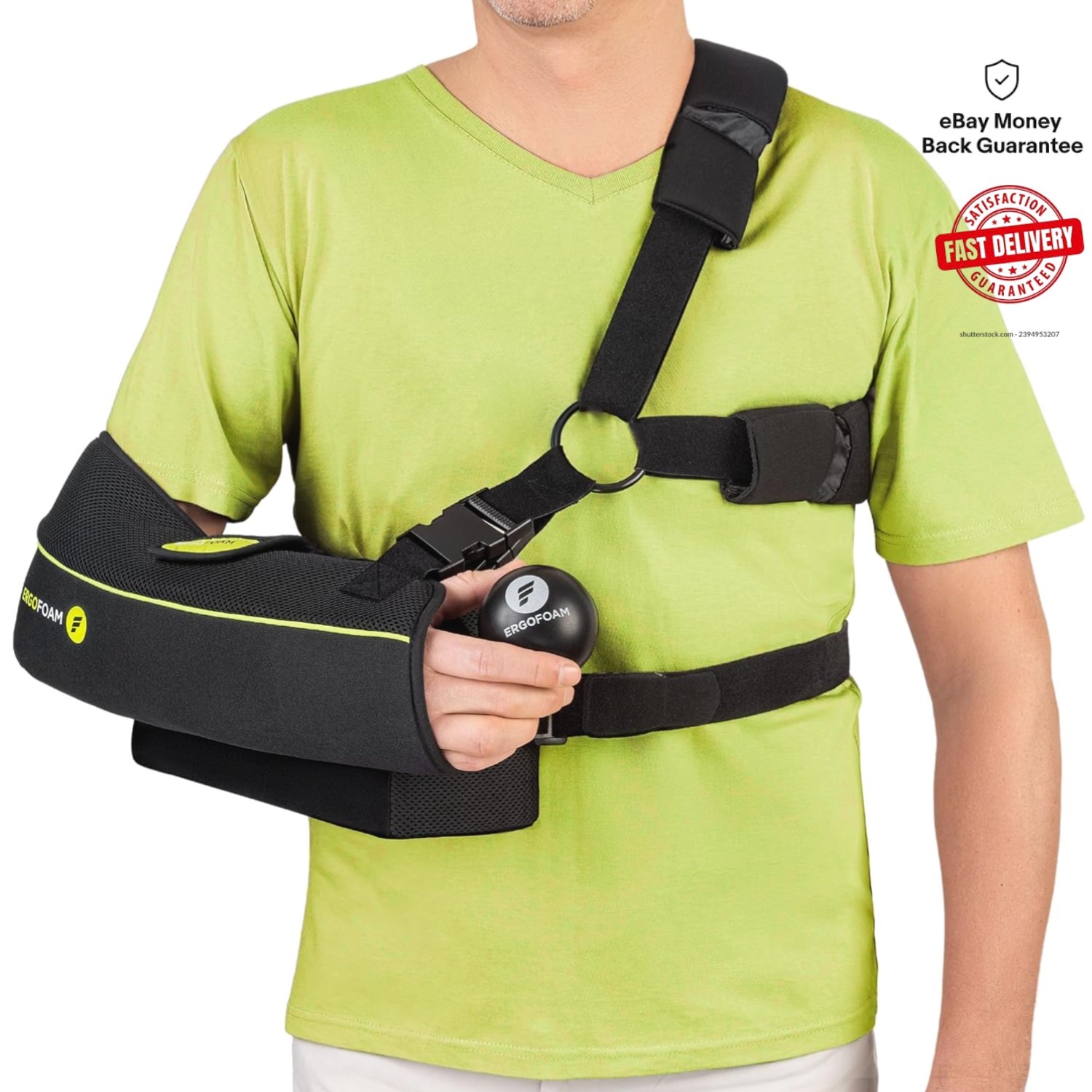 Ergonomic Arm Sling with Memory Foam Abduction Pillow for Post-Surgery Relief