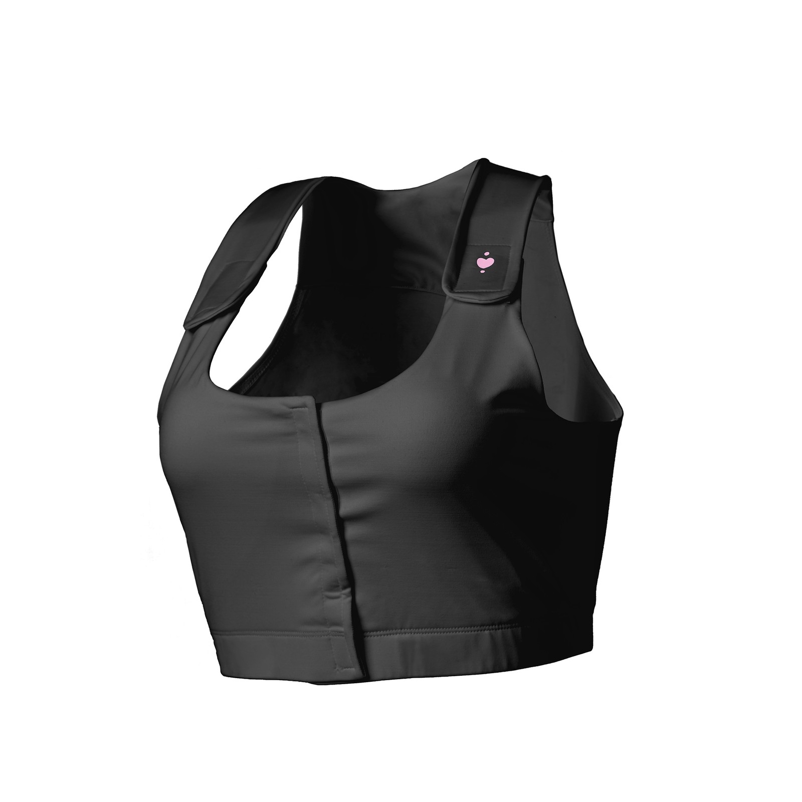 heart&core Serena Bra Post-Surgery Comfortable Racerback Pockets Black XS