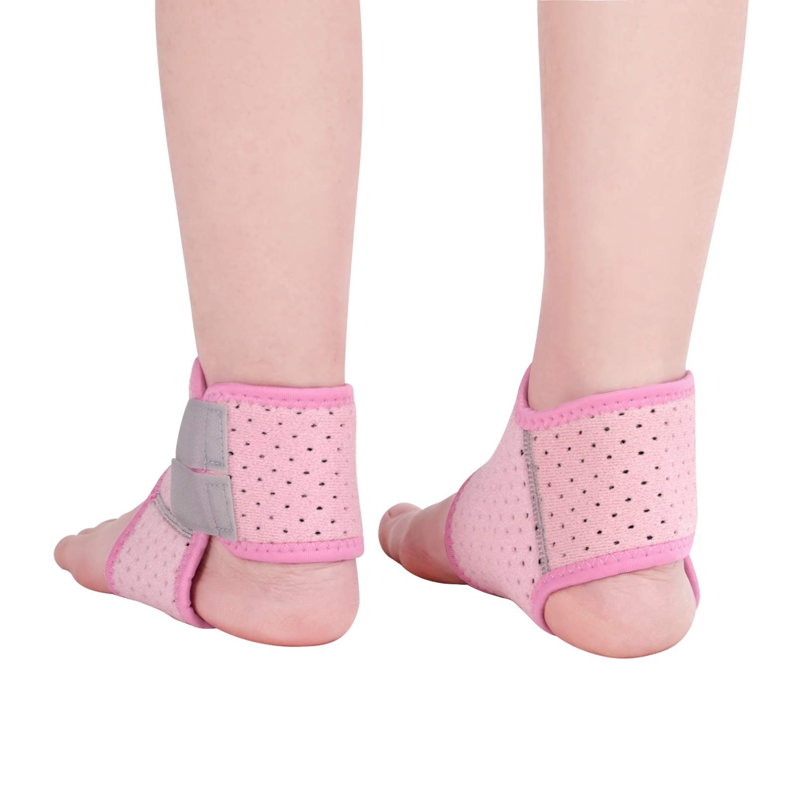 2 PCS Ankle Braces Kids Child Adjustable Mesh Compression Foot Support Wraps