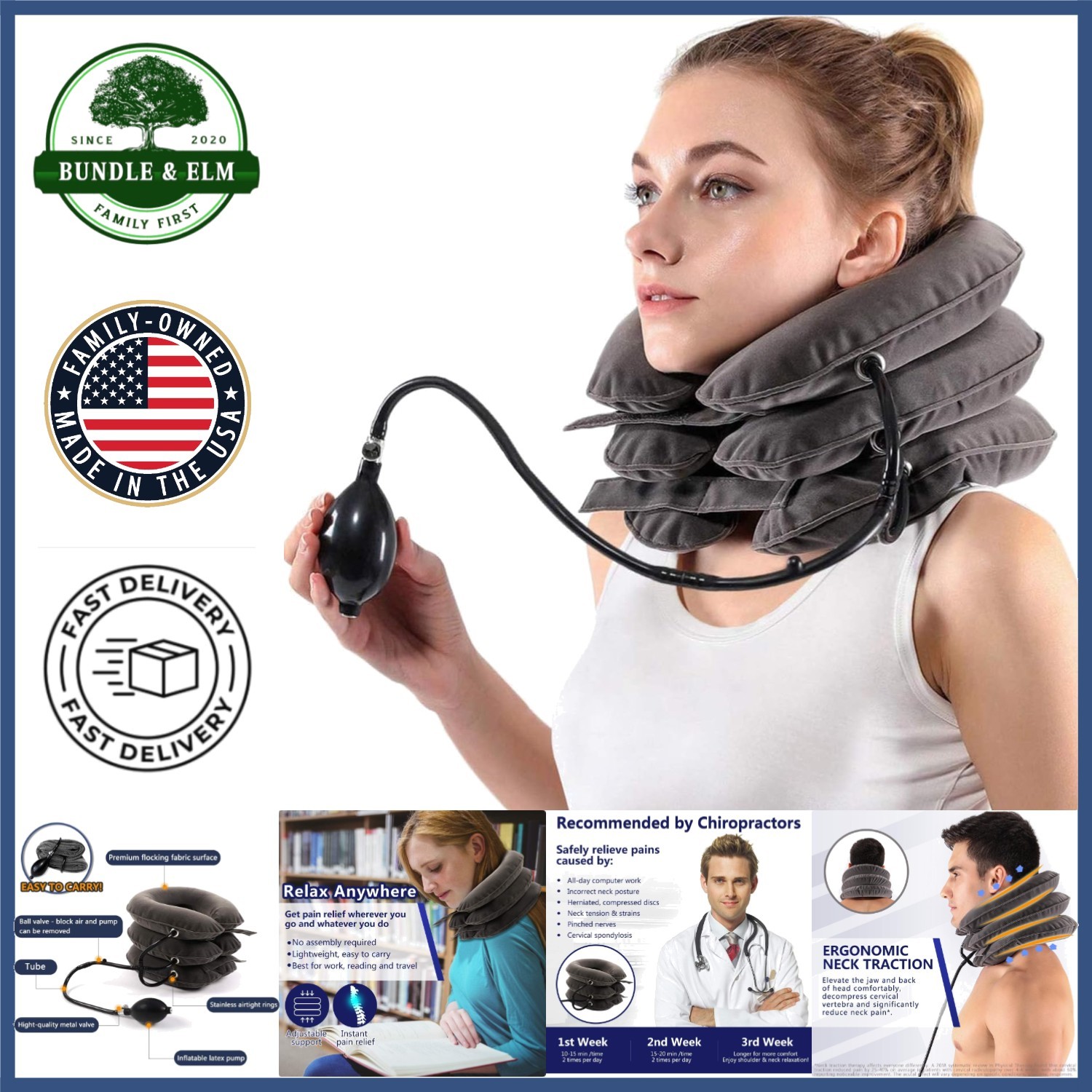 Lightweight Neck Traction Device – Adjustable Air Support for Comfort