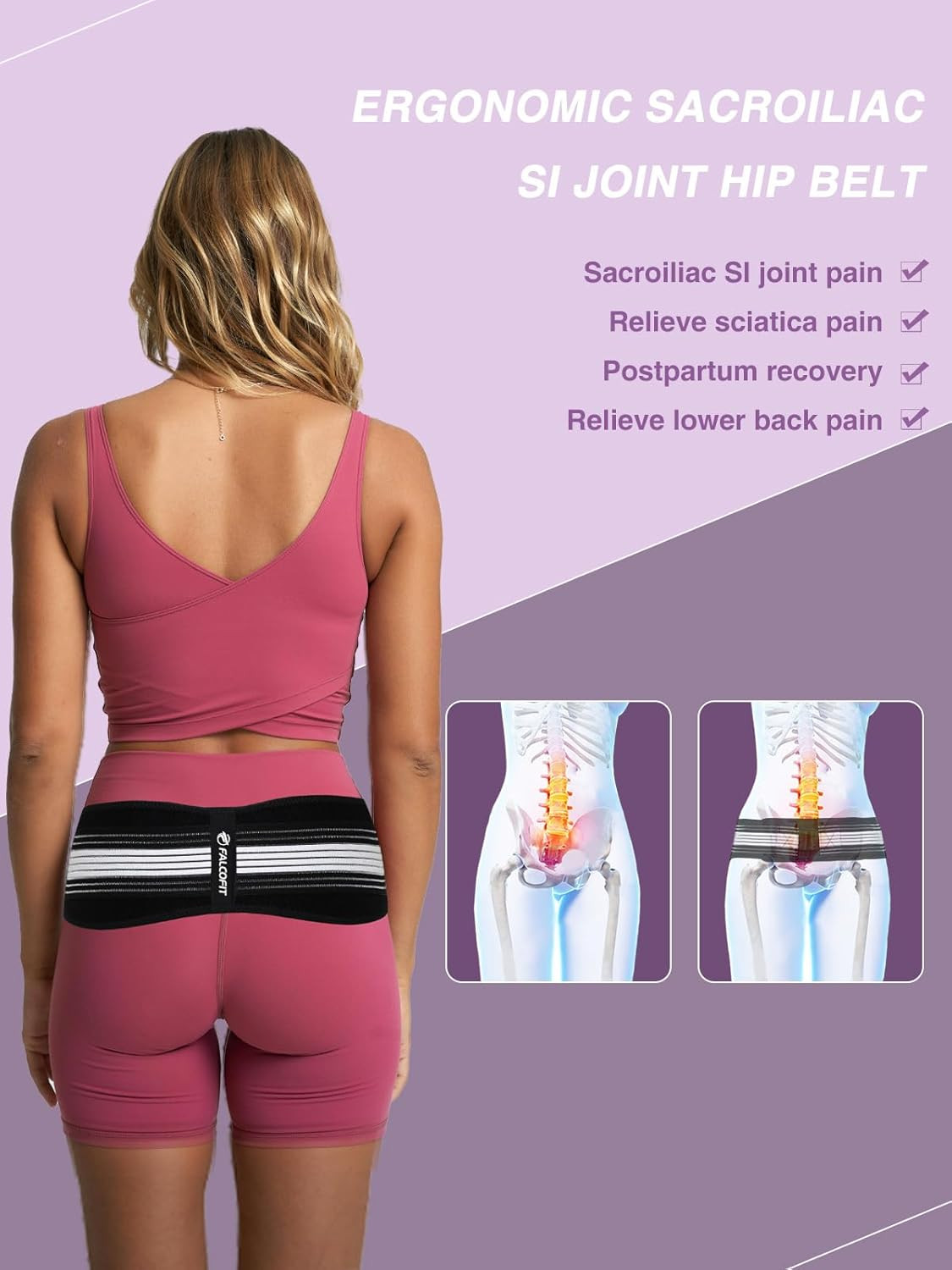 SI Belt for Men and Women – Sacroiliac Pelvic Support for Lower Back, Hip, and S
