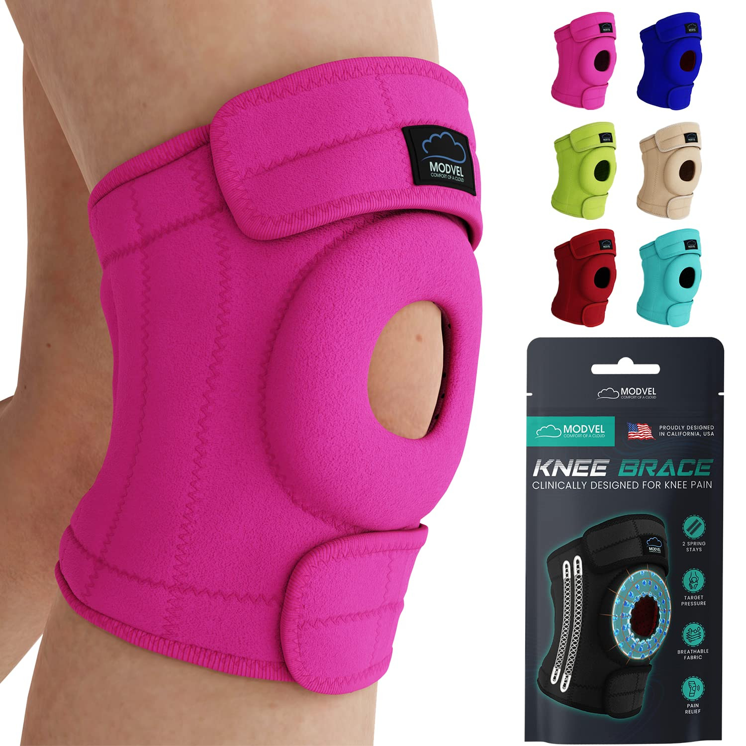 Knee Brace w/ Side Stabilizers| FSA/HSA Eligible | Patella Gel Pads Knee Support