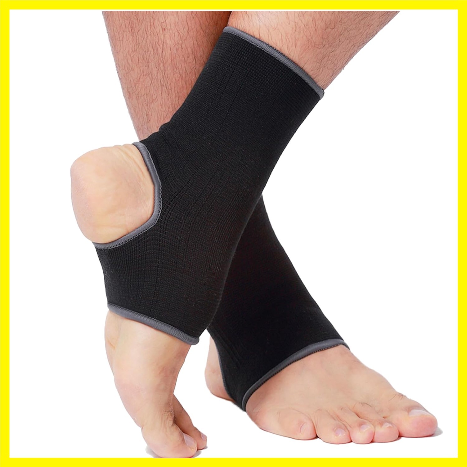 Ankle Support Sleeve – Open Heel, Light, Elastic & Breathable Knitted Fabric …