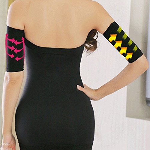 Acfun 2 Pair Arm Slimming Shaper Wrap Massager, Compression Sleeve Beige
