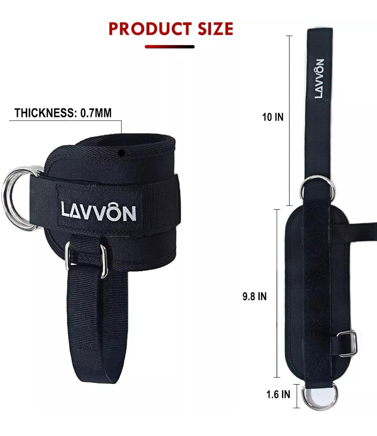 Ankle Straps for Cable Machines Kickbacks – Adjustable Comfort Ankle Cable Attac