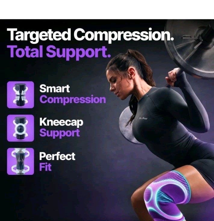 DR. BRACE Elite Compression Knee Sleeves for Women & Men, (2-Pack) Large