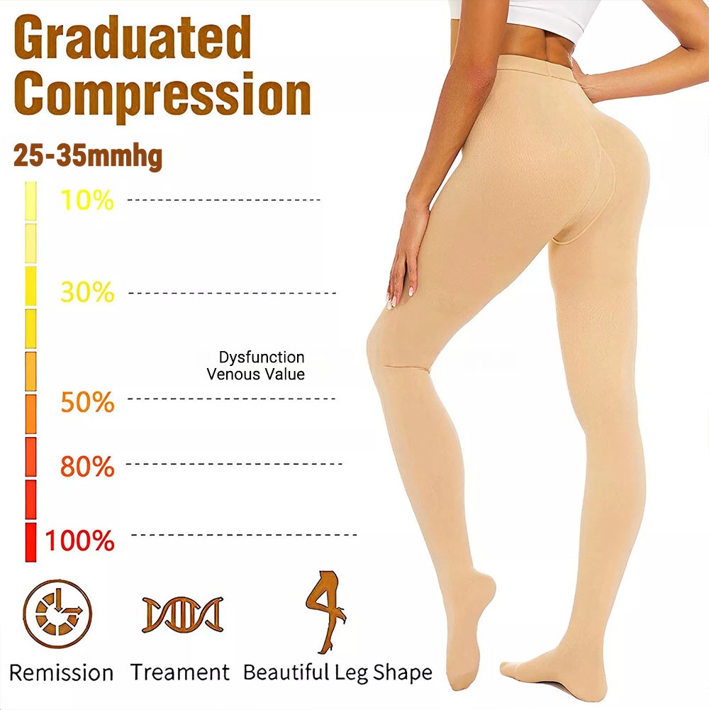 Men Women 30-40mmHg Compression Pantyhose Medical Stockings Varicose Veins Hose