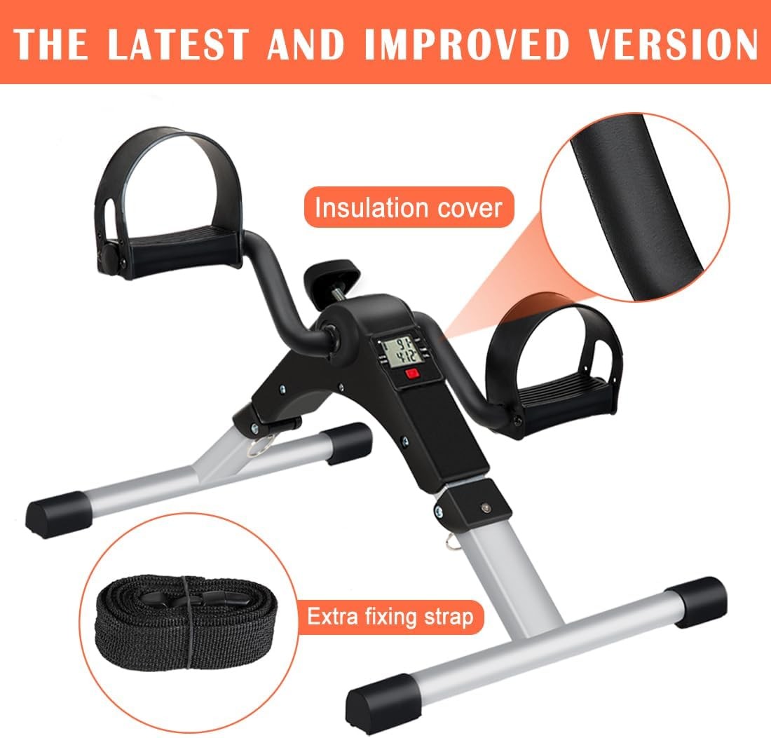 Under Desk Bike Pedal Exerciser, Upper & Lower Peddler Exerciser for Black