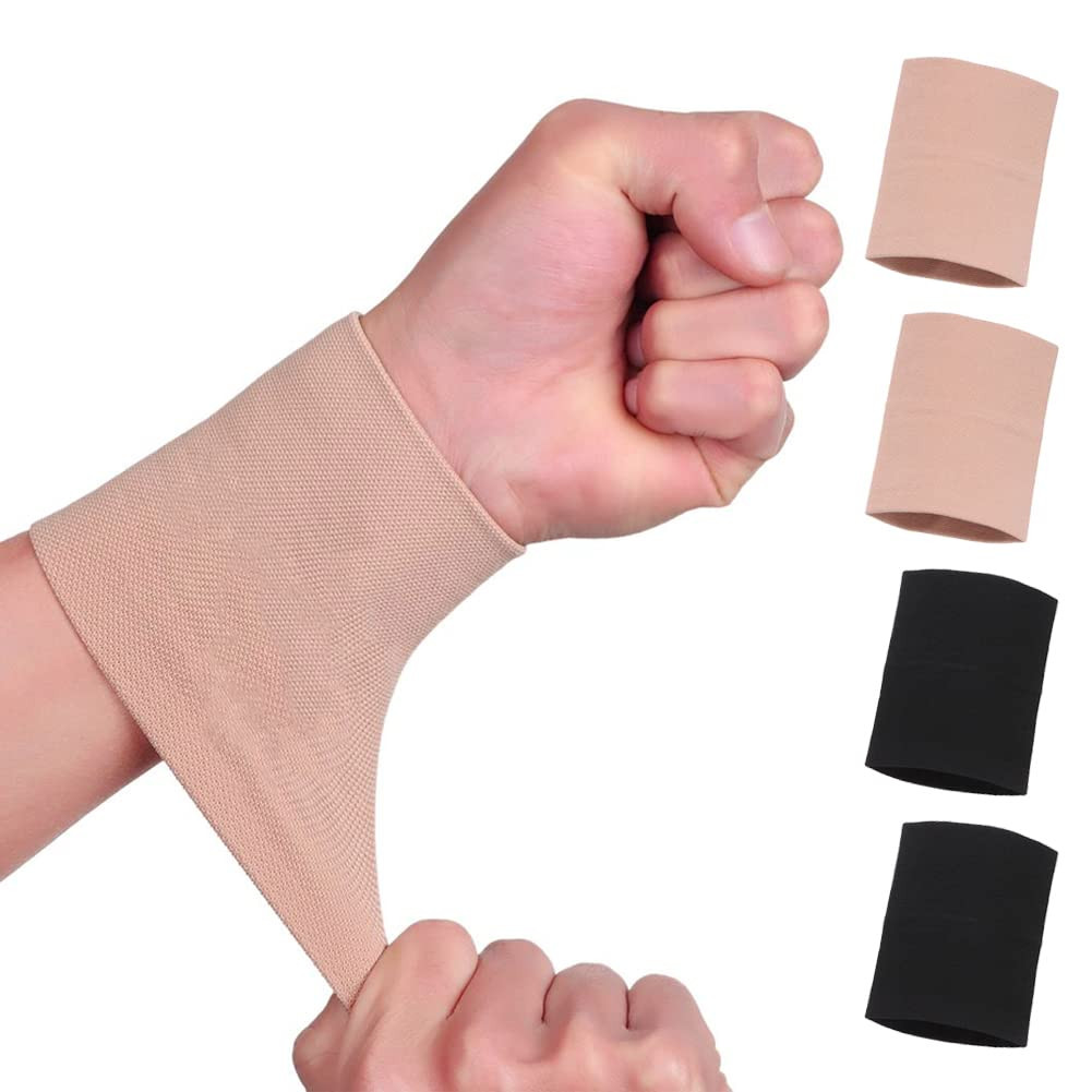 Wrist Compression Sleeve (4PCS), Soft Wrist Support Brace Wrist Bands for Tendon
