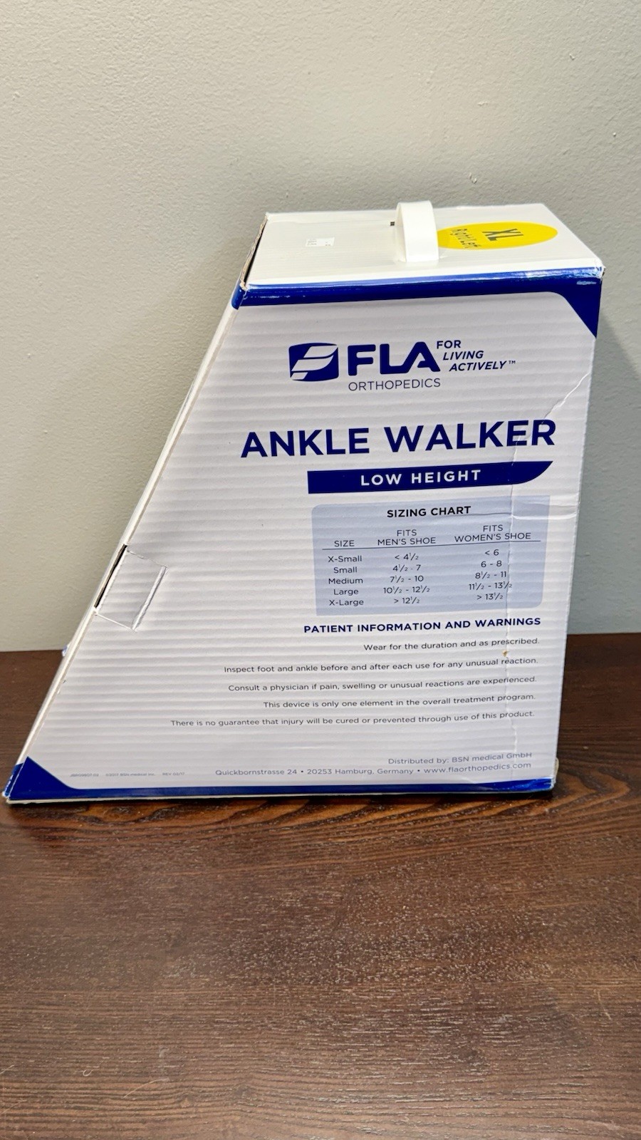 FLA Orthopedics Ankle Walker Low Height XL Right/Left Adjustable Boot 75708-15